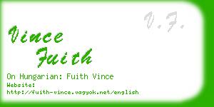 vince fuith business card